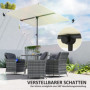 Parasoll Vridbart, UPF 50+ skydd, 150 x 205 cm Beige med Aluminiumstång