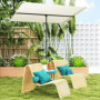 Parasoll Vridbart, UPF 50+ skydd, 150 x 205 cm Beige med Aluminiumstång