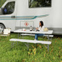 Hopfällbart Campingbord med Bänkar 180 x 74 x 74 cm Vit