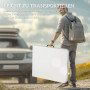 Hopfällbart Campingbord med Bänkar 180 x 74 x 74 cm Vit