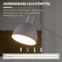 Golvlampa Retro Flexibel Arm 30 x 30 x 131 cm Vit