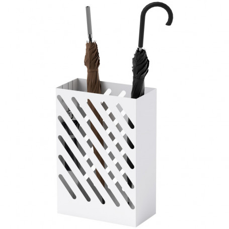Paraplyställ med Bricka och 4 Krokar 28 x 14 x 41 cm Vit