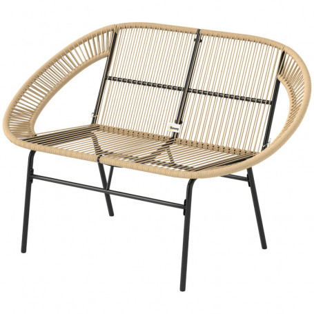 Trädgårdsbänk Rotting 126 x 72 x 83 cm Khaki