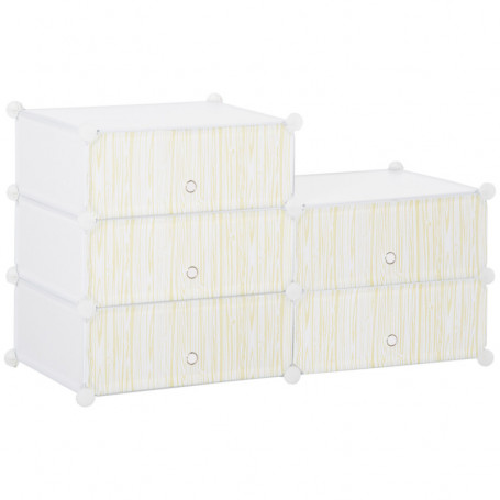 Skoförvaring Modulära för 12 Par Skor med Lock 49 x 36 x 108 cm Vit