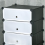Skoförvaring Modulära för 12 Par Skor med Lock 49 x 36 x 108 cm Svart