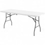 Hopfällbart Campingbord 180 x 74 x 74 cm Vit