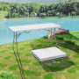 Hopfällbart Campingbord 180 x 74 x 74 cm Vit