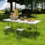 Hopfällbart Campingbord 180 x 74 x 74 cm Vit
