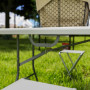 Hopfällbart Campingbord 180 x 74 x 74 cm Vit