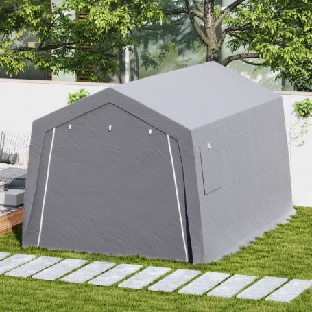 Trädgårdsbod - Pop-up Garage - Verktygstält 300 x 447 x 255 cm, ljusgrå