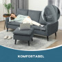 Soffa 3-sits med Flyttbar Fotpall Tygklädsel Mörkgrå 196 x 140 x 88 cm