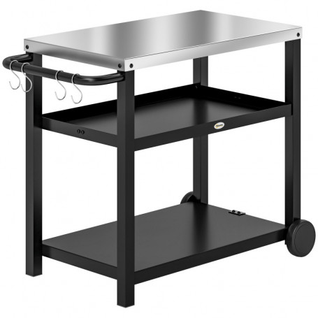 Ute Serveringsvagn 3 Nivåer Metallbänk Grå 102 x 50 x 81 cm