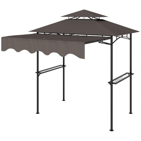 Grill Paviljong med Hyllor Flamskyddad 242 x 149 x 248 cm