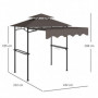 Grill Paviljong med Hyllor Flamskyddad 242 x 149 x 248 cm