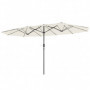 Dubbel Parasoll med Handvev 436 x 260 cm Beige