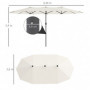 Dubbel Parasoll med Handvev 436 x 260 cm Beige