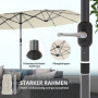 Dubbel Parasoll med Handvev 436 x 260 cm Beige