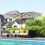Dubbel Parasoll med Handvev 436 x 260 cm Beige