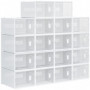 Skoskåp med 18 Fack 28 x 36 x 21 cm DIY Plast Transparent