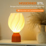 3D-Printad LED Bordslampa med Blomdesign och E27-sockel – 16,5 x 16,5 x 28 cm