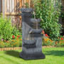 Rustik Trädgård Fontän med LED-belysning och Justerbart Vattenflöde...