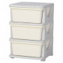 Barnrum Förvaring med 3 Lådor Plast Vit 37 x 37 x 56 cm