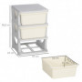 Barnrum Förvaring med 3 Lådor Plast Vit 37 x 37 x 56 cm