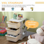 Barnrum Förvaring med 3 Lådor Plast Vit 37 x 37 x 56 cm