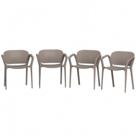 Trädgårdsstolar 4 st Ergonomisk Stapelbara i Grå Plast upp till 120 kg