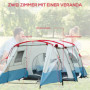 Campingtält för 6-8 personer två rum 510 x 240 x 180 cm