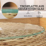 Runt Balkongbord i PE-Rotting med Härdat Glas – Ø75 cm