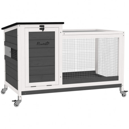 Mobil Kaninbur med Hjul – 92 cm, Enkel Rengöring & Åtkomst