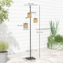Solcellsdriven Golvlampa med 3 Hängande Rotting Lyktor – IP44, 178 cm