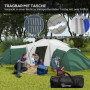 Campingtält för 6 - 9 Personer 4 Rum 615 x 615 x 225 cm Grön