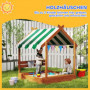Sandlåda med Solskydd, Lekstuga Design 124 x 116 x 146 cm, Grön