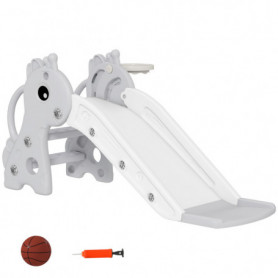 Giraff Rutschkana med Basketkorg – Inomhuslek Grå