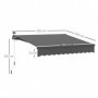 Vägg Markis med Solcell LED & Justerbar Lutning – 295 x 250 cm, UPF50+ Skydd