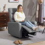 Relax Fåtölj med Gungfunktion och USB – Konstläder Grå