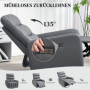 Relax Fåtölj med Gungfunktion och USB – Konstläder Grå