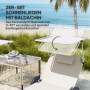 Solstol Set med Solskydd – 2 Fällbara Strandsäng med Justerbart Ryggstöd & Hjul, Beige