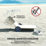 Solstol Set med Solskydd – 2 Fällbara Strandsäng med Justerbart Ryggstöd & Hjul, Beige