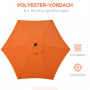 Parasoll Ø196 cm Hopfällbar Orange