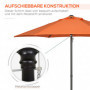 Parasoll Ø196 cm Hopfällbar Orange