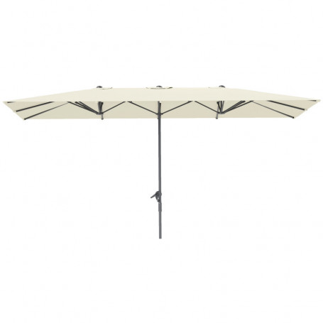 Dubbelparasoll 4,5 m med Vev, Beige – UPF50+ Solskydd & Aluminiumram