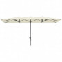 Dubbelparasoll 4,5 m med Vev, Beige – UPF50+ Solskydd & Aluminiumram