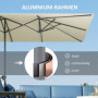 Dubbelparasoll 4,5 m med Vev, Beige – UPF50+ Solskydd & Aluminiumram