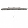 Dubbelparasoll 4,5 m med Vev, Grå – UPF50+ Solskydd & Aluminiumram ...