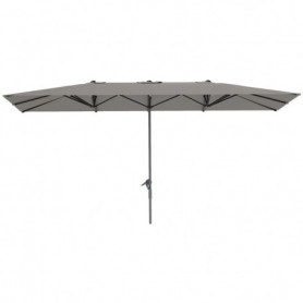 Dubbelparasoll 4,5 m med Vev, Grå – UPF50+ Solskydd & Aluminiumram ...