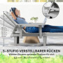 Justerbar Solsäng i Trälook – Fällbart Sidobord 79 x 158 x 88 cm Plast Ljusgrå