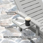 Justerbar Solsäng i Trälook – Fällbart Sidobord 79 x 158 x 88 cm Plast Ljusgrå